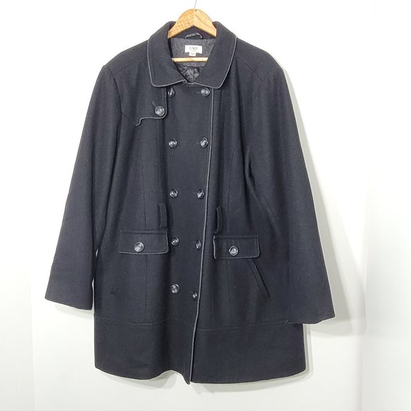 Cato Wool Blend Double Breasted Pockets Classic Peacoat Jacket Plus Size 26/28W - Picture 1 of 10